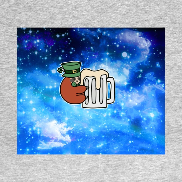 Leprechaun Sloth Beer Mug Night Sky by saradaboru